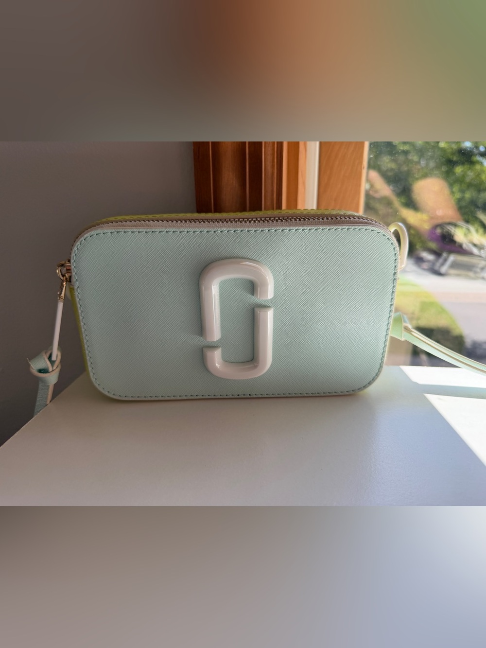 Marc Jacobs Light Mint Double J Crossbody Camera Bag